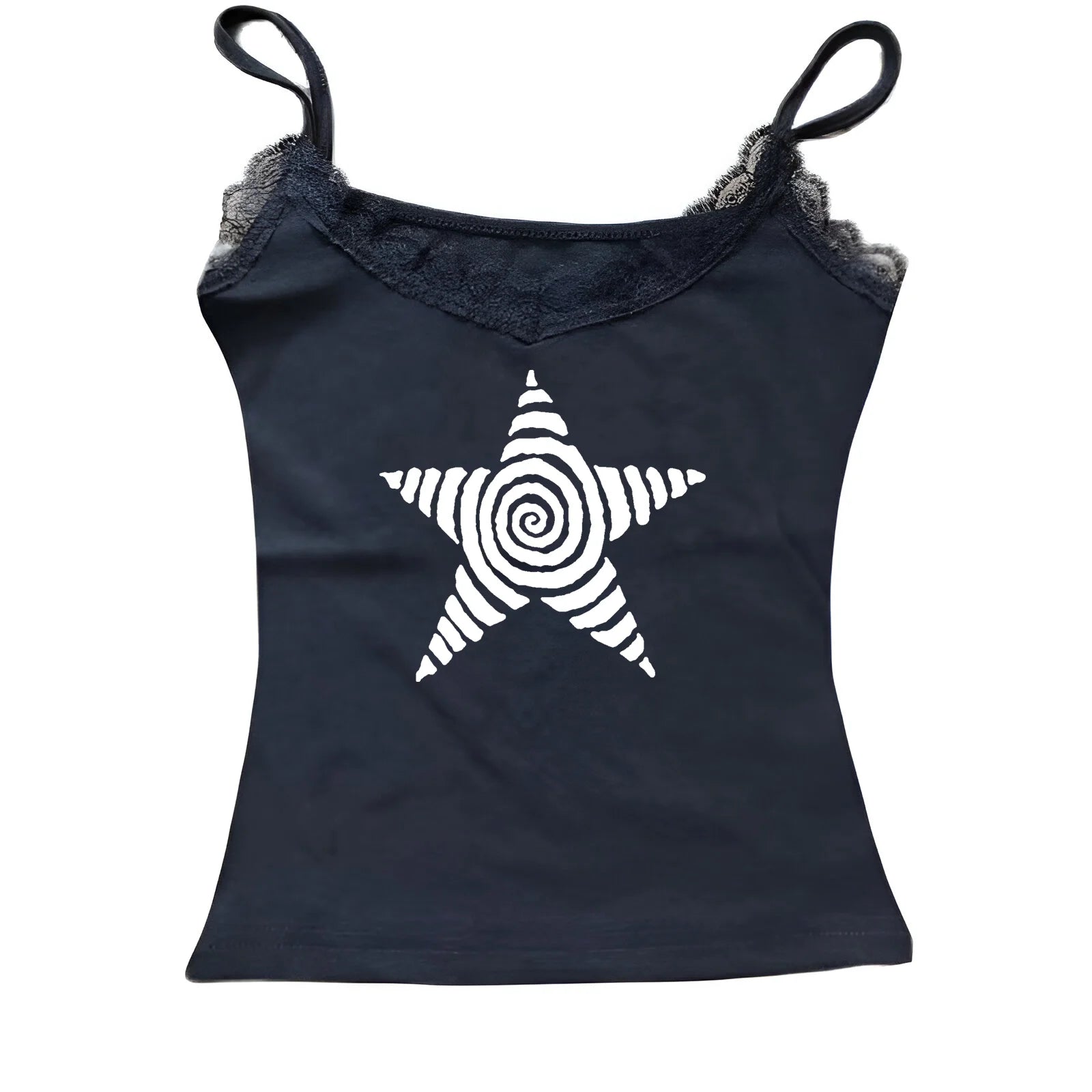 Women's Harajuku 2026 Summer Casual T-Shirt Y2K Retro Streetwear Halter Neck Print Fake Two-Piece Set Fashionable Street Style