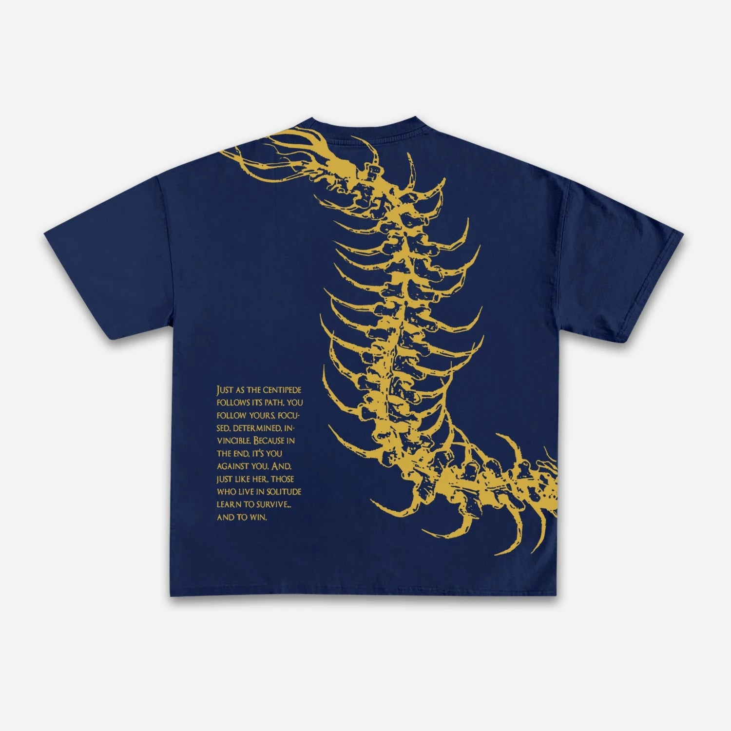 Vintage Dark Centipede Skeletal Graphic Cotton Print T-shirt Men Y2K Summer Short Sleeves Oversize T-shirt Women Casual Tee Tops