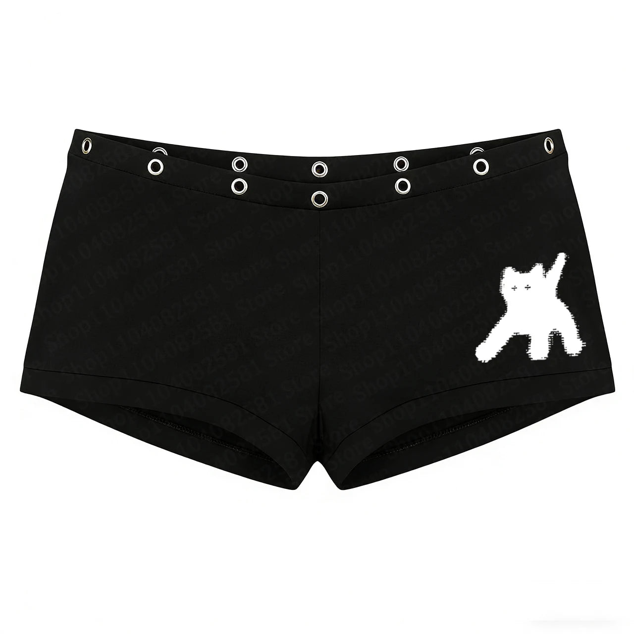 Gothic Cute Cat Print Y2K Shorts
