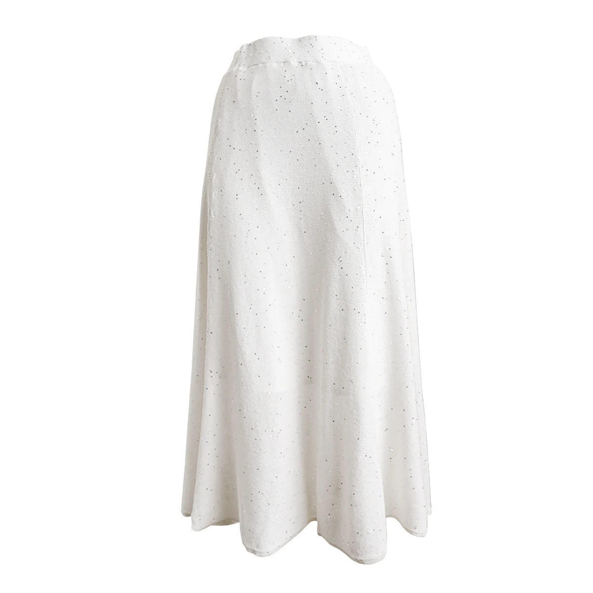 BC615 High Quality Luxury Womens Clothing Ladies Clothes Knitted Sequin Silk Linen A-line Skirts